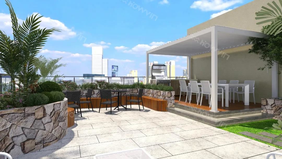modern pergola over pool
