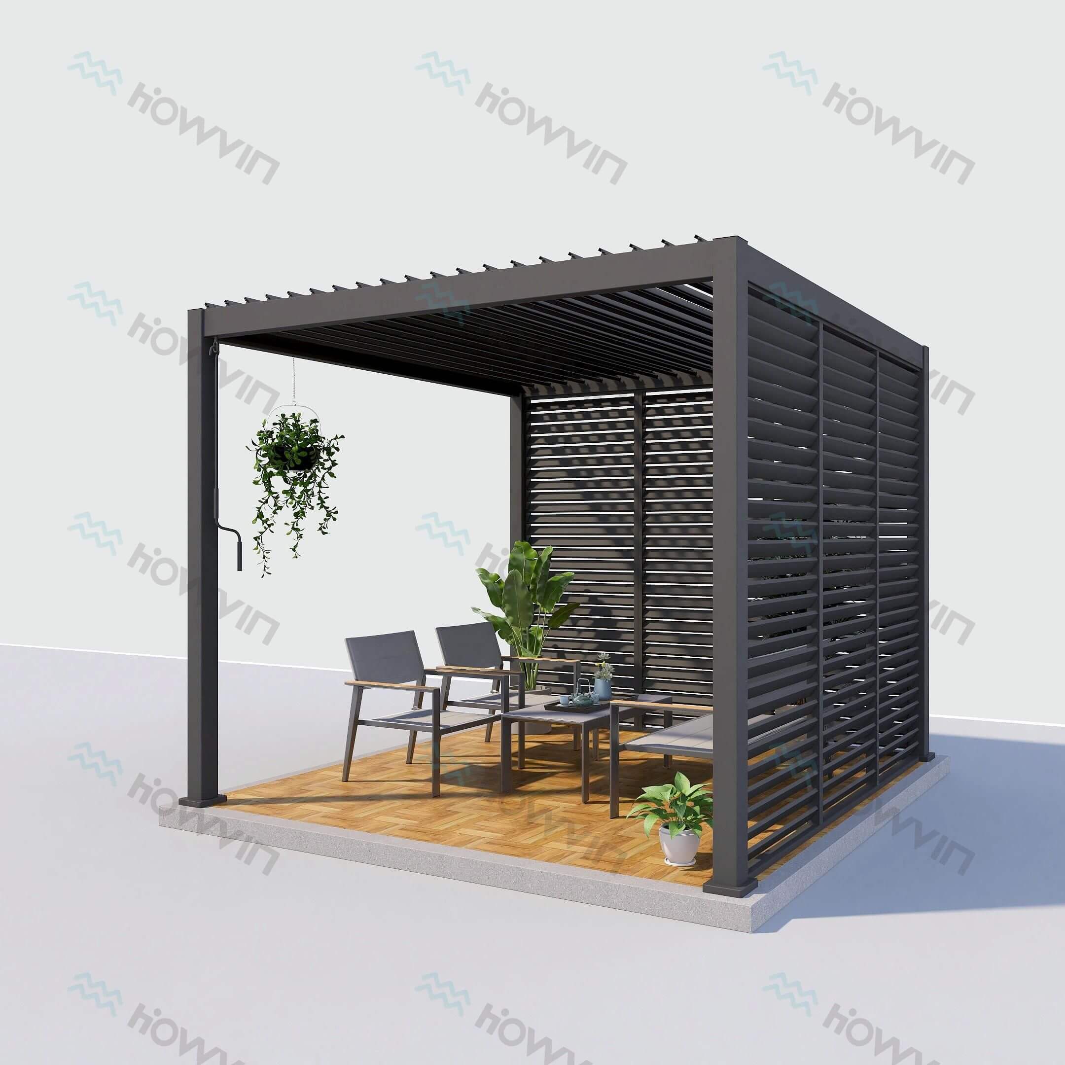 Small Pergola with Fence-Black