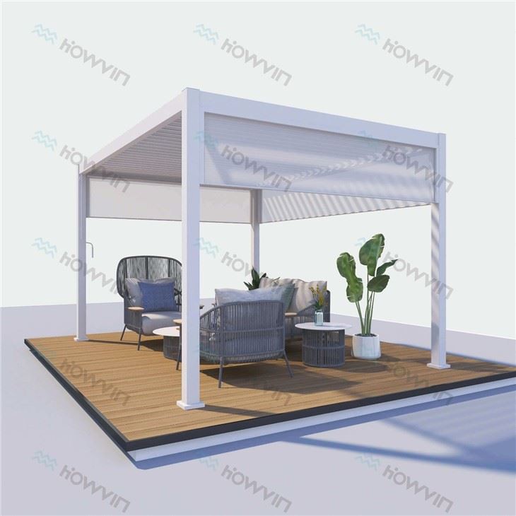 Metal Pergola With Louvered Roof
