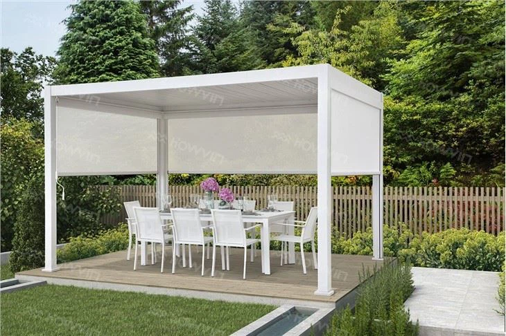 Howvin Vægmonteret Metal Pergola Udendørs Elektrisk Solsejl Gårdhave Pergola Have